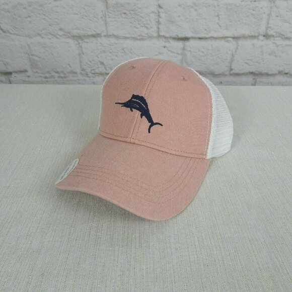 NWT TOMMY BAHAMA Pink Washed Trucker Cap Hat marlin Embroidery Tip Your Cap OS main image 8
